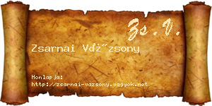Zsarnai Vázsony névjegykártya